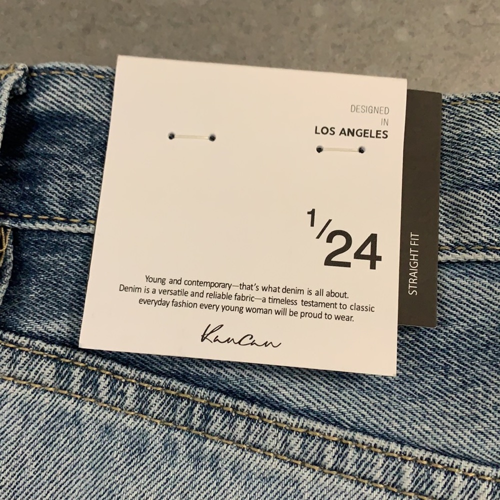 NWT Kancan jeans. Size 24, distressed straight leg fit. Never worn. - Picture 6 of 8
